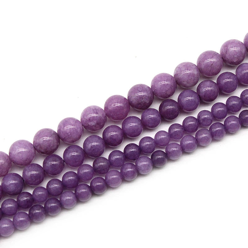 Optimized purple spodumene loose beads round beads DIY hand-woven bracelet