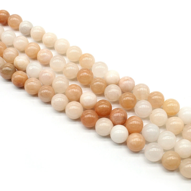 Light pink aventurine loose beads DIY hand-woven material crystal