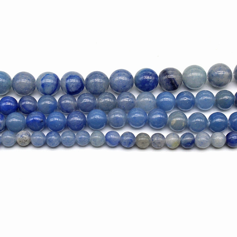 Blue aventurine round beads crystal agate DIY hand-woven materials