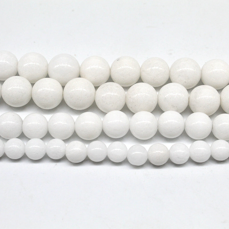 Porcelain white stone loose beads DIY hand-woven material
