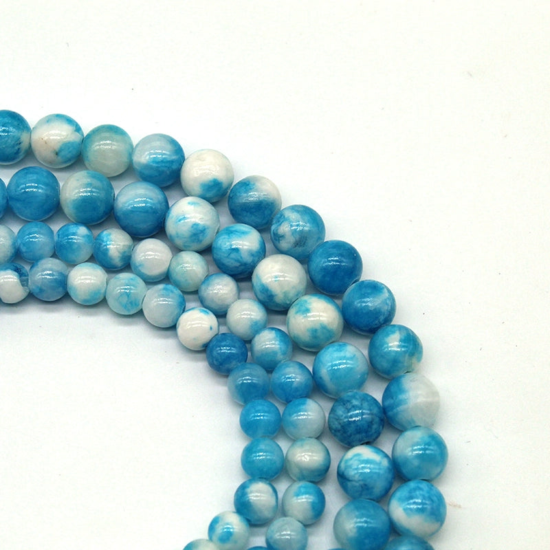 Blue Persian jade loose beads DIY hand-woven materials