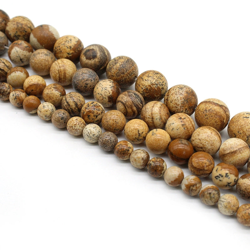 Natural picture stone loose beads DIY hand-woven materials