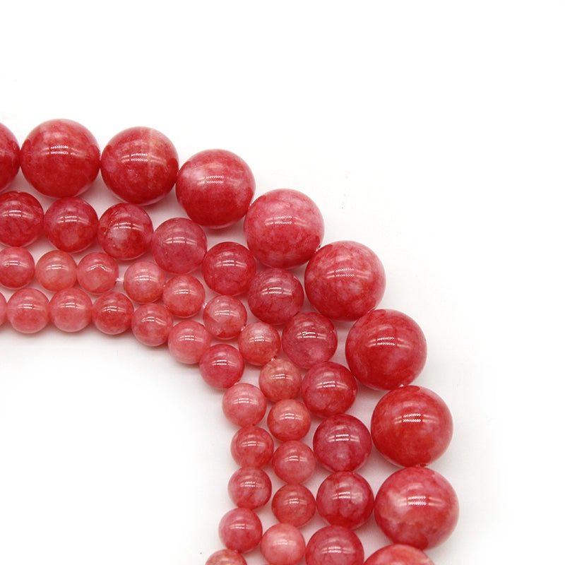 Peach pink chalcedony crystal agate DIY handmade bracelet