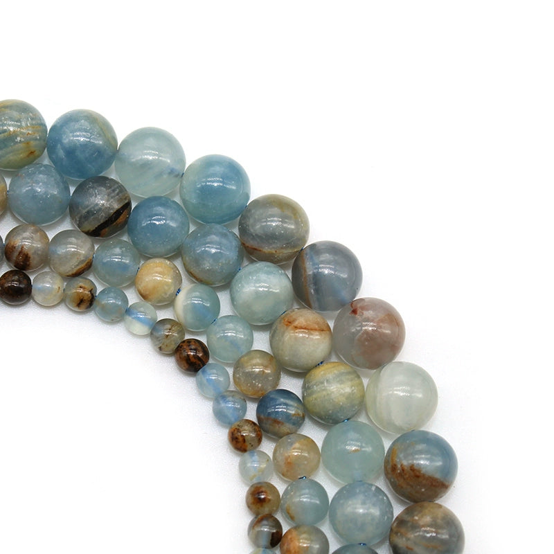 Calcite loose beads round beads diy hand-woven bracelet