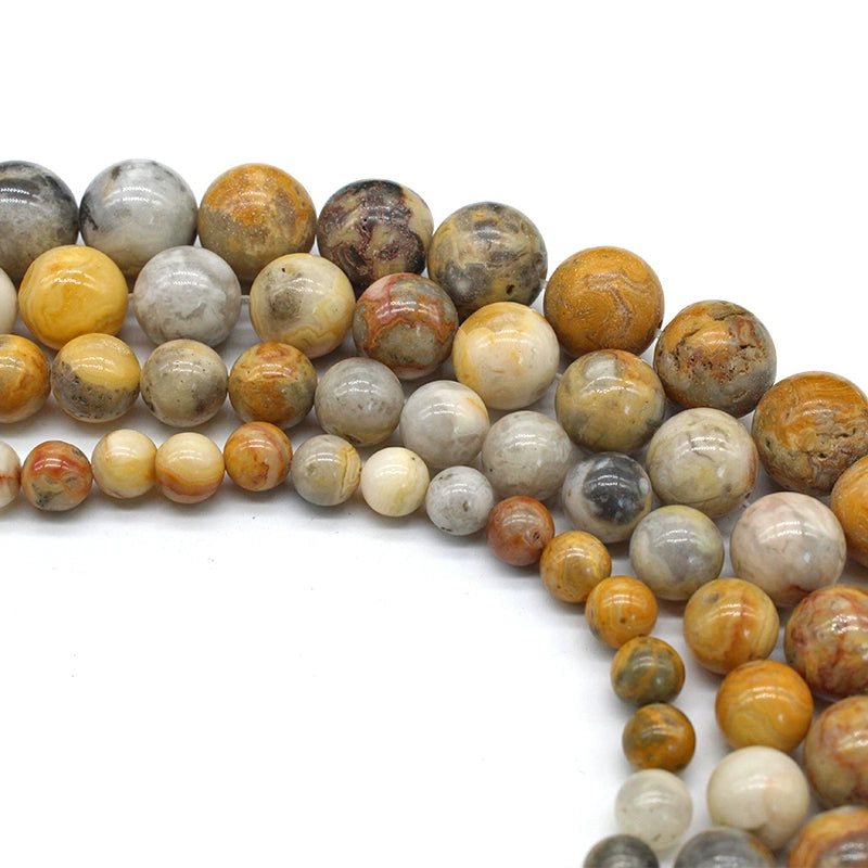 Natural crazy agate loose beads and round beads DIY hand-woven beads