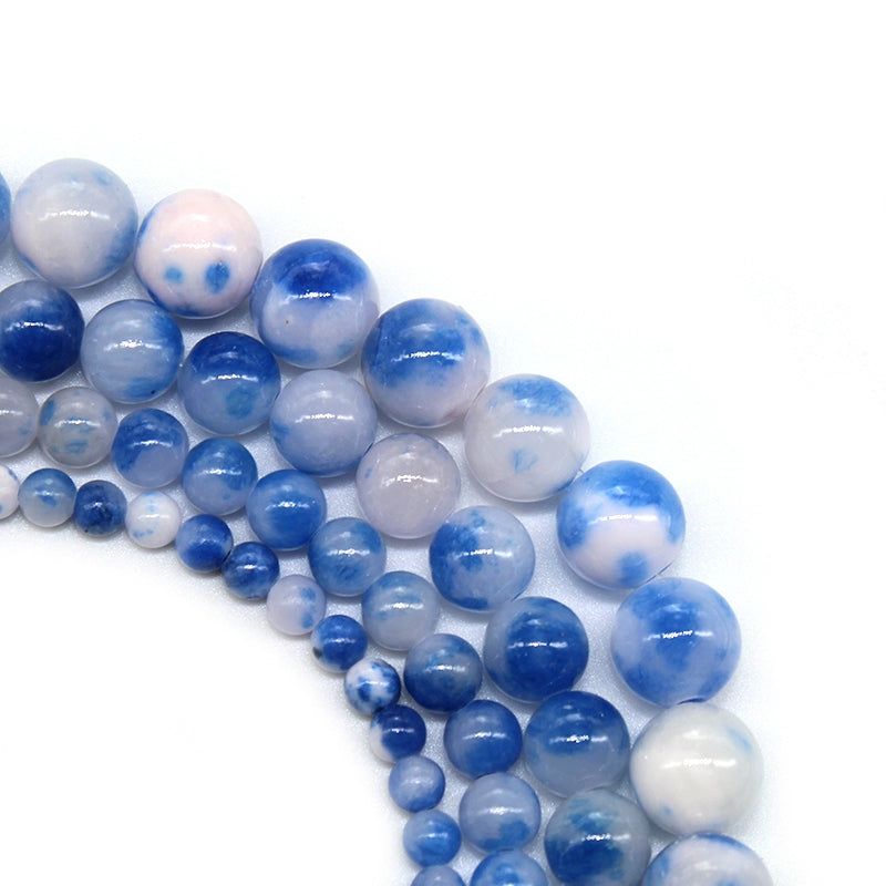 Blue and white porcelain color Persian jade loose beads DIY hand-woven bracelet