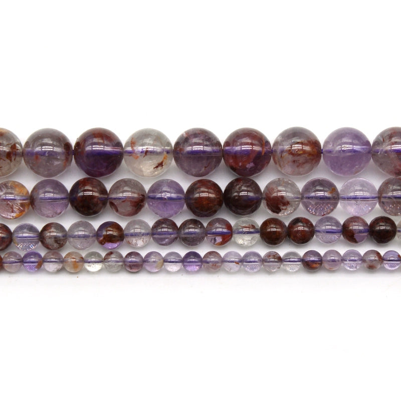Natural stone purple ghost round beads DIY hand-woven bracelet