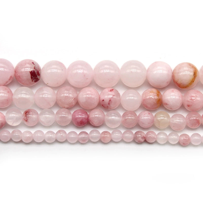 Light pink cracked old Persian jade loose beads necklace semi-finished product