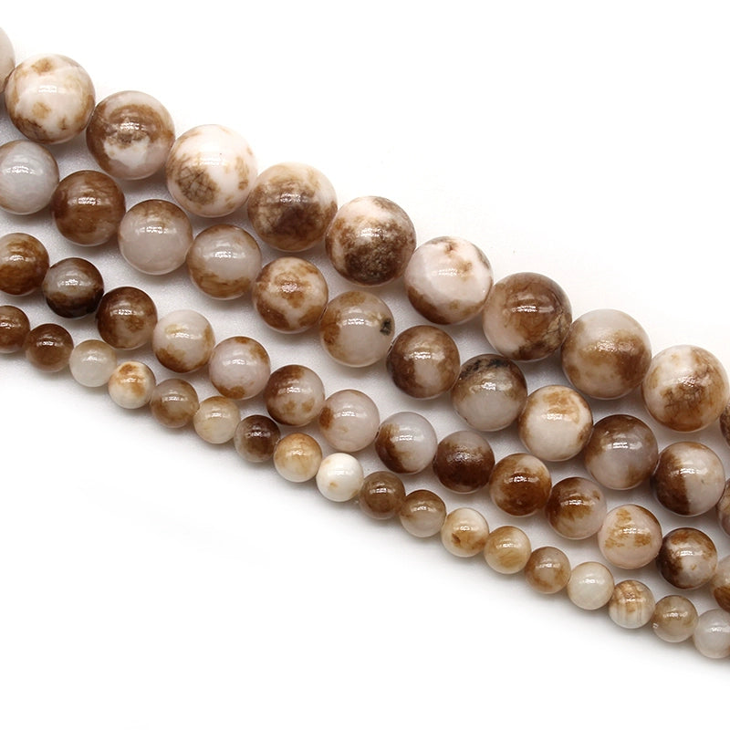 Coffee color Persian jade loose beads DIY hand-woven bracelet