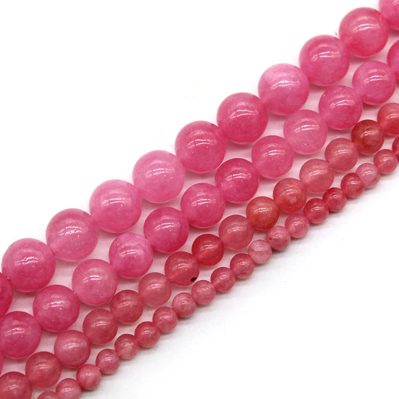 Peach pink chalcedony DIY handmade crystal braided bracelet