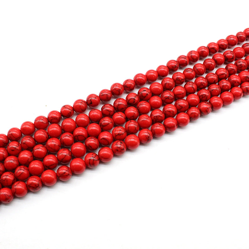 Synthetic red turquoise loose beads diy hand-woven material