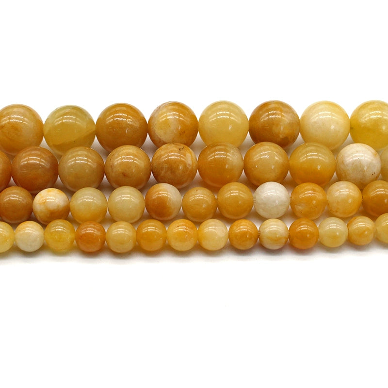 Natural yellow aventurine loose beads round beads DIY hand-woven