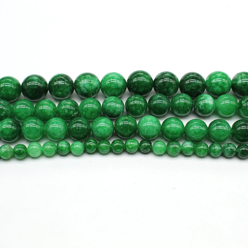 Dry green jade loose beads