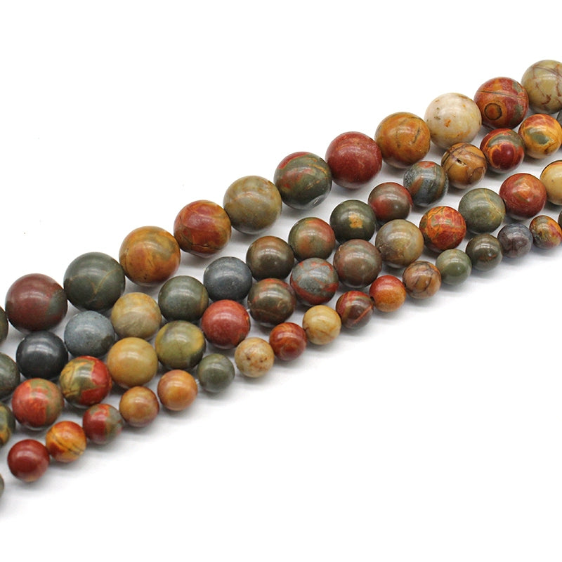 Natural Picasso loose beads round beads