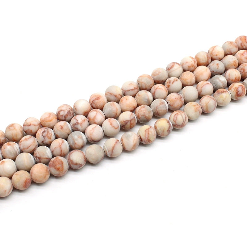 Frosted matte red network stone loose crystal beads for DIY hand-woven materials