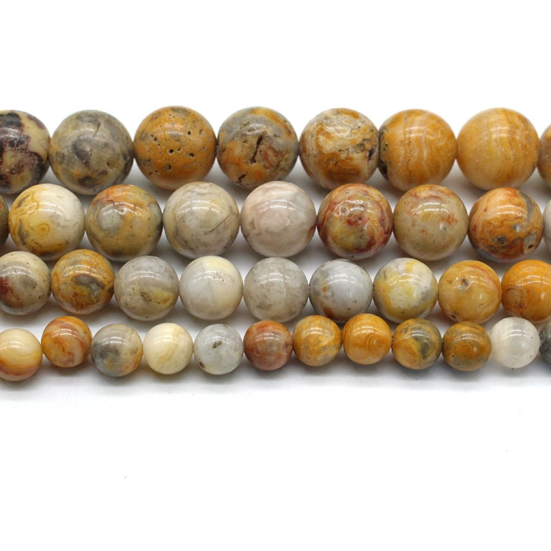Natural crazy agate loose beads and round beads DIY hand-woven beads