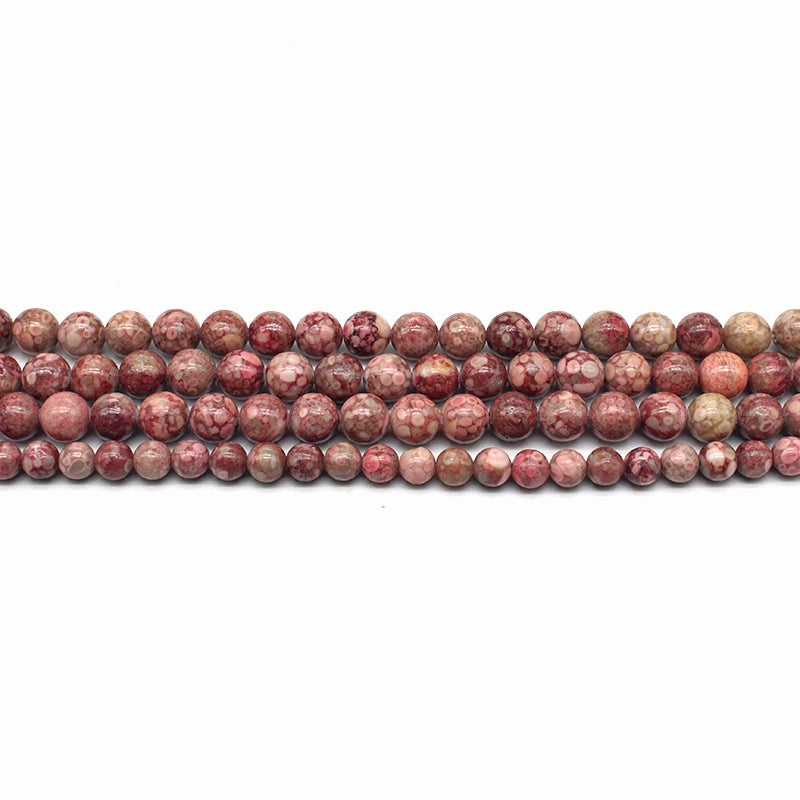 Red chrysanthemum loose beads diy hand-woven round beads