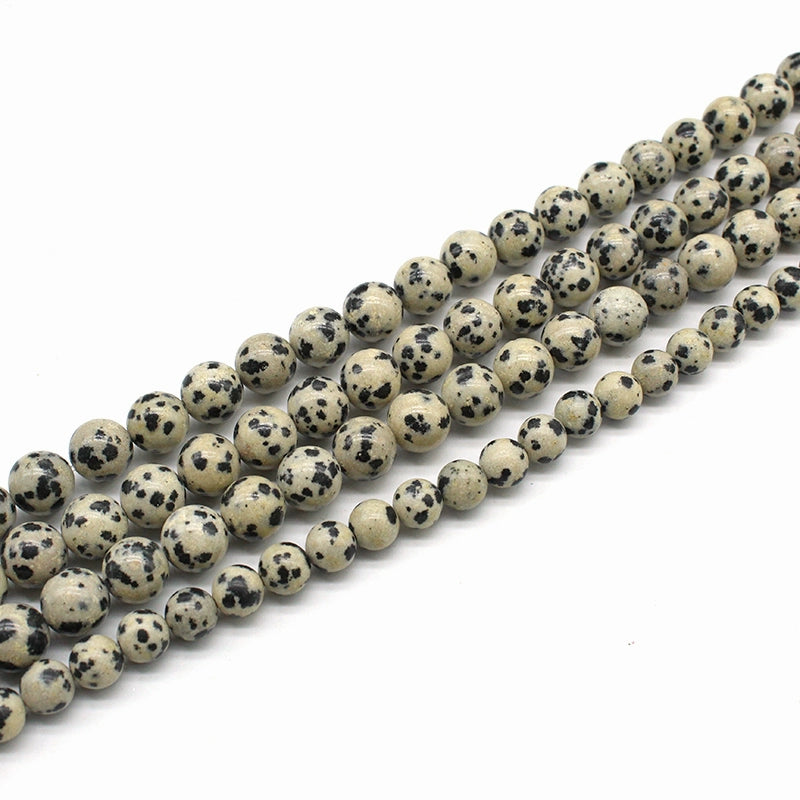 Spotted stone loose beads and DIY hand-woven materials