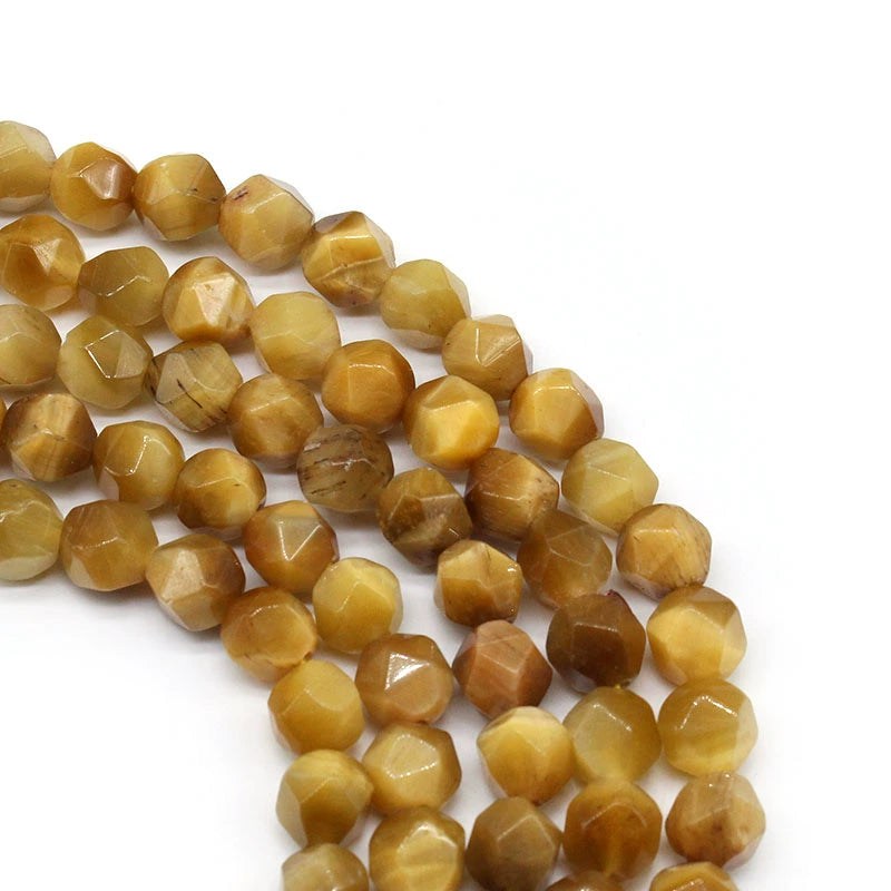 Large cut gold tiger eye loose beads bracelet