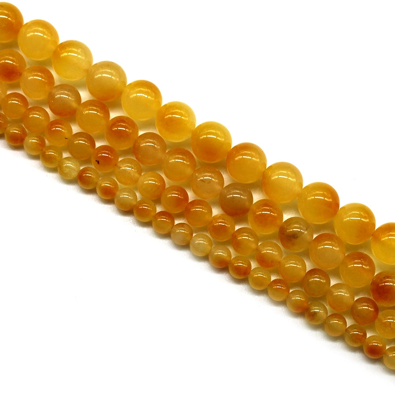 Yellow floating flower chalcedony loose beads DIY hand-woven bracelet