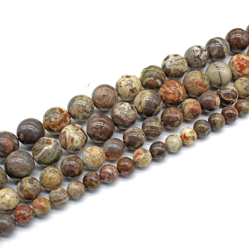 Flower agate loose beads DIY hand-woven materials