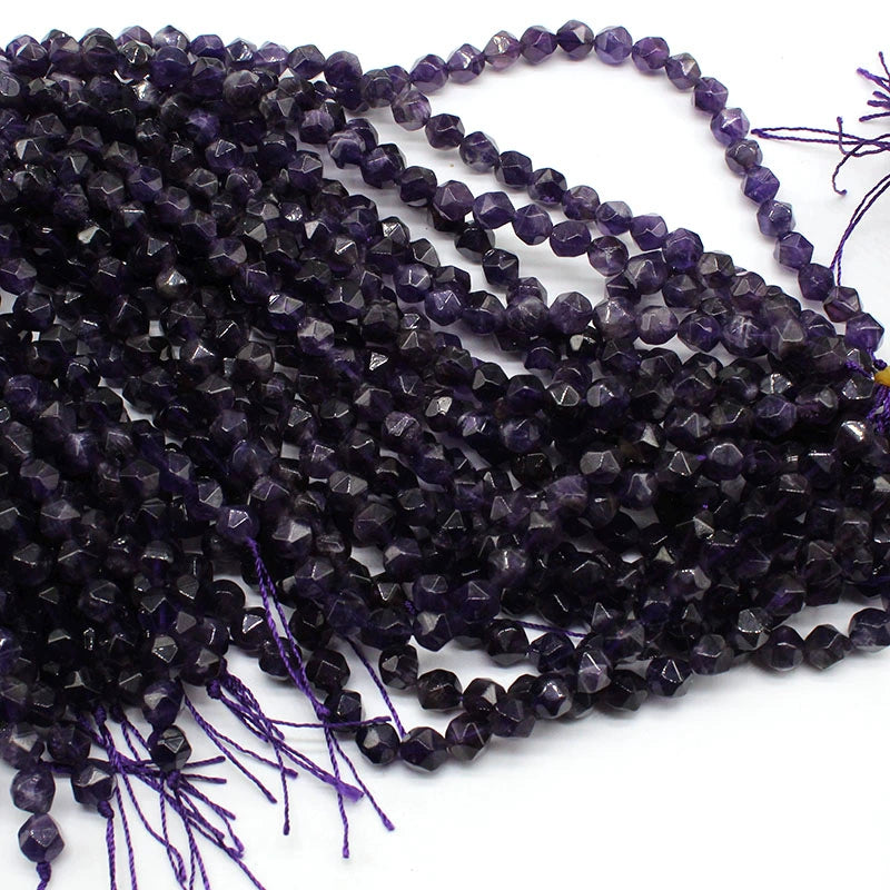 Large cut natural Brazilian amethyst loose beads