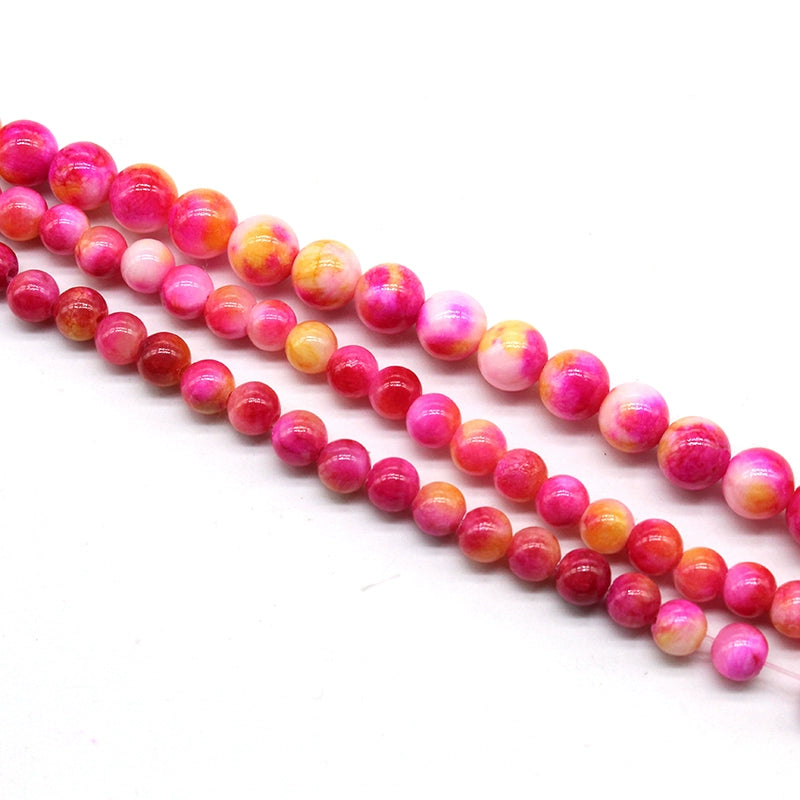 Rose red Persian jade round beads DIY hand-woven materials