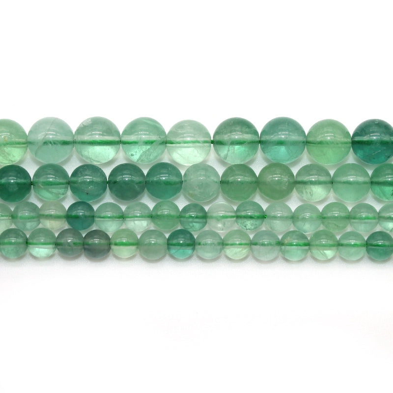 Green fluorite loose beads round beads DIY hand-woven