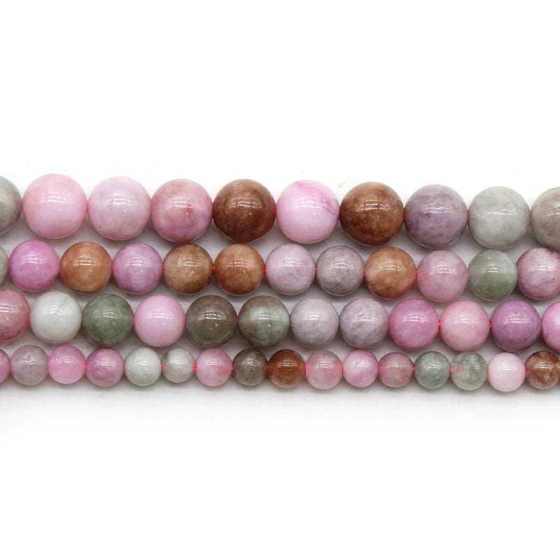 Colored jade loose beads round beads semi-finished products