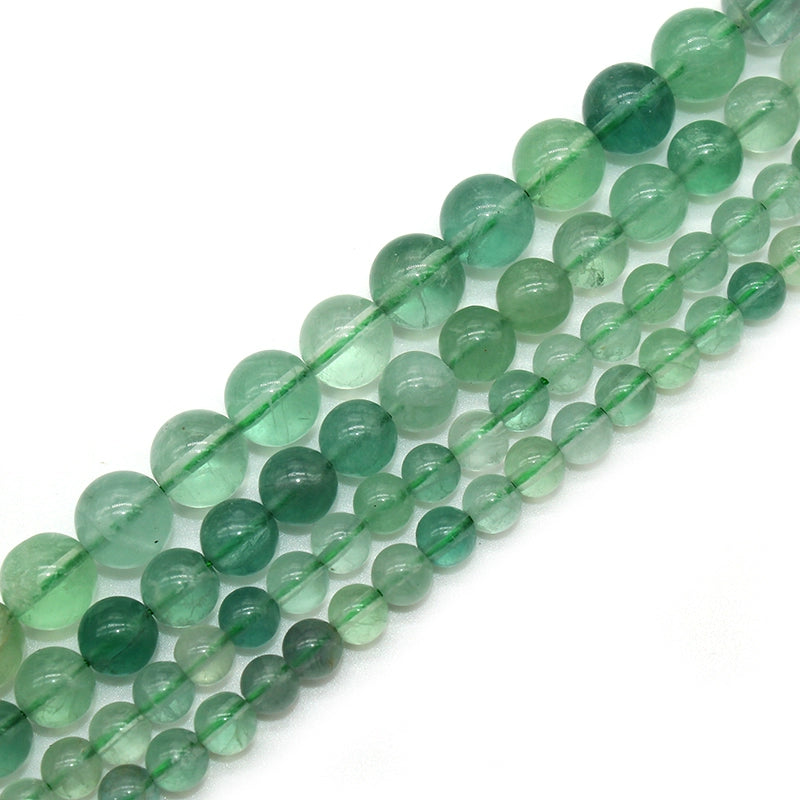 Green fluorite loose beads round beads DIY hand-woven
