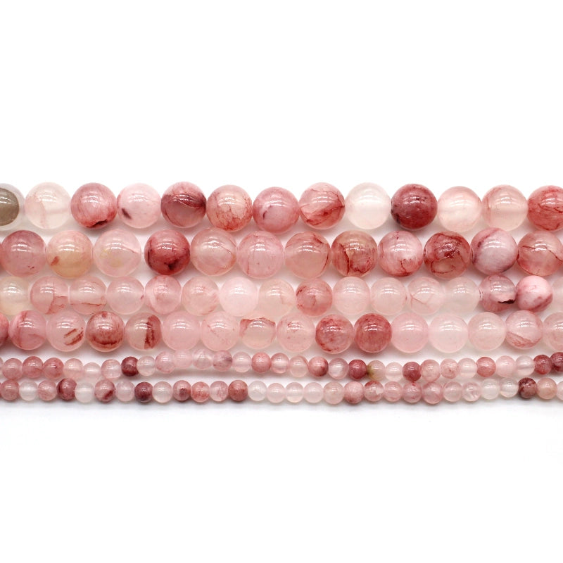 Blood red cracked Persian chalcedony stone loose bead necklace semi-finished product