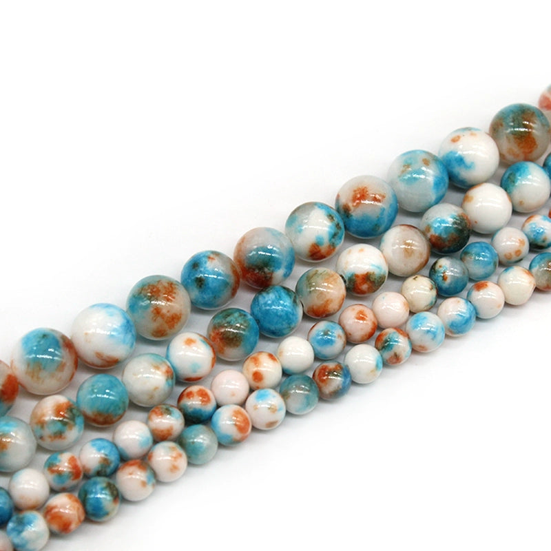 Blue, white and orange Persian jade