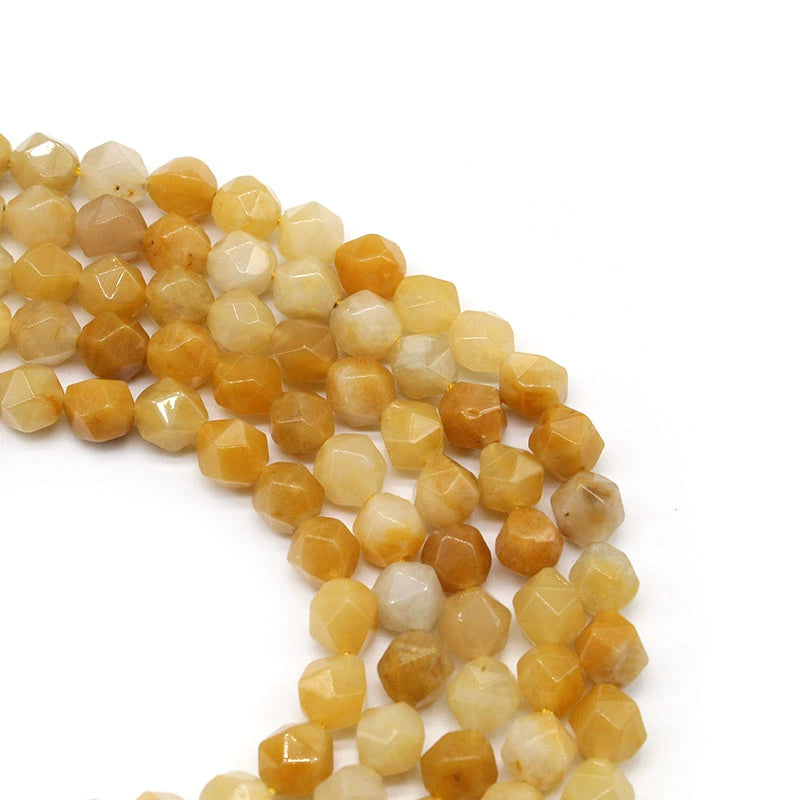 Large cut yellow aventurine loose beads bracelet