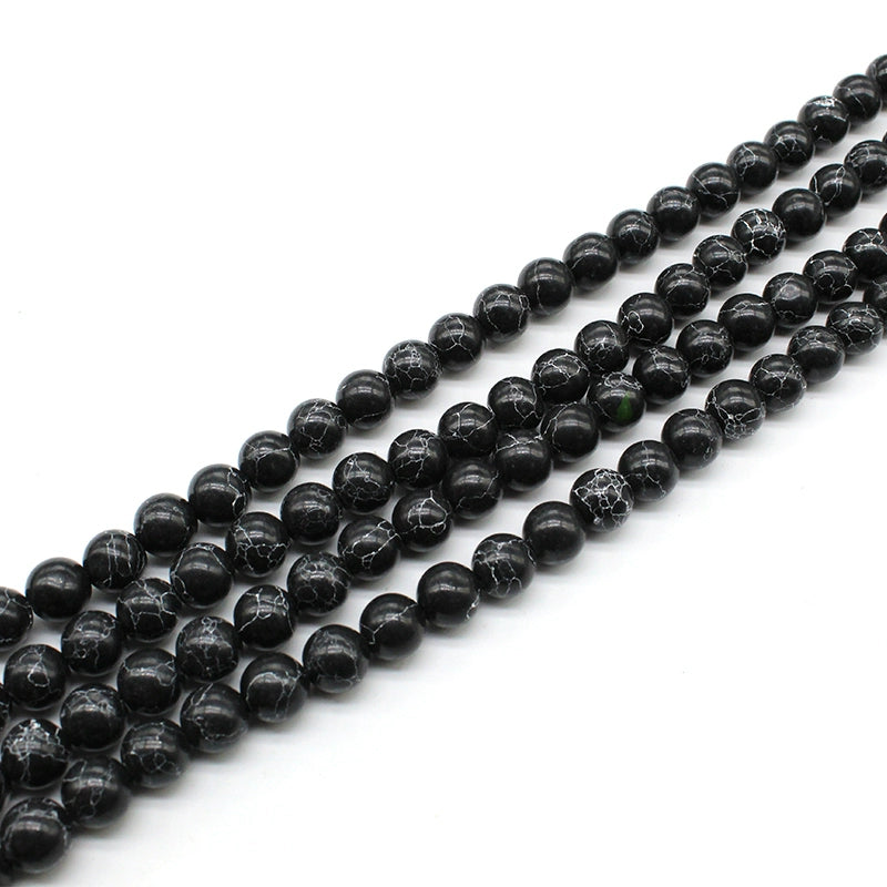 Synthetic black malachite loose beads diy hand-woven