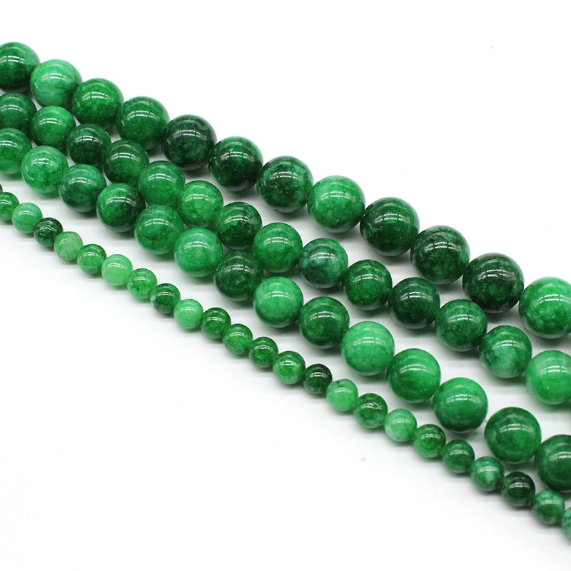 Dry green jade loose beads