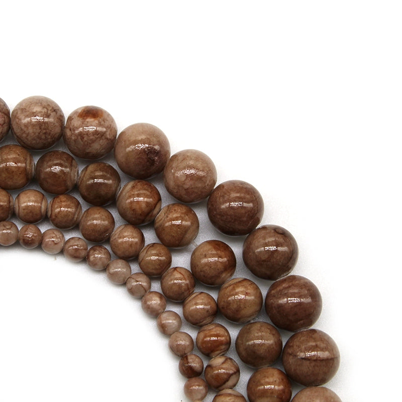 Optimized coffee-colored striped Persian jade loose beads