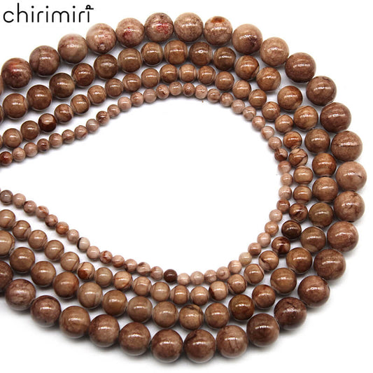 Optimized coffee-colored striped Persian jade loose beads