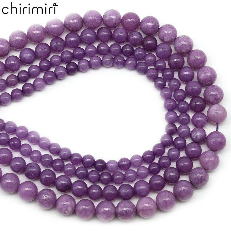 Optimized purple spodumene loose beads round beads DIY hand-woven bracelet