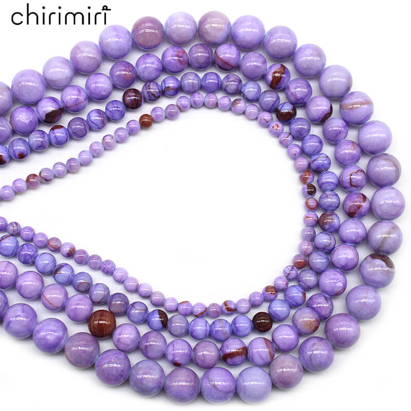 Optimized purple striped Persian jade loose beads DIY hand-woven beads