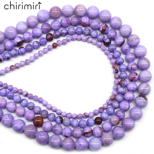 Optimized purple striped Persian jade loose beads DIY hand-woven beads