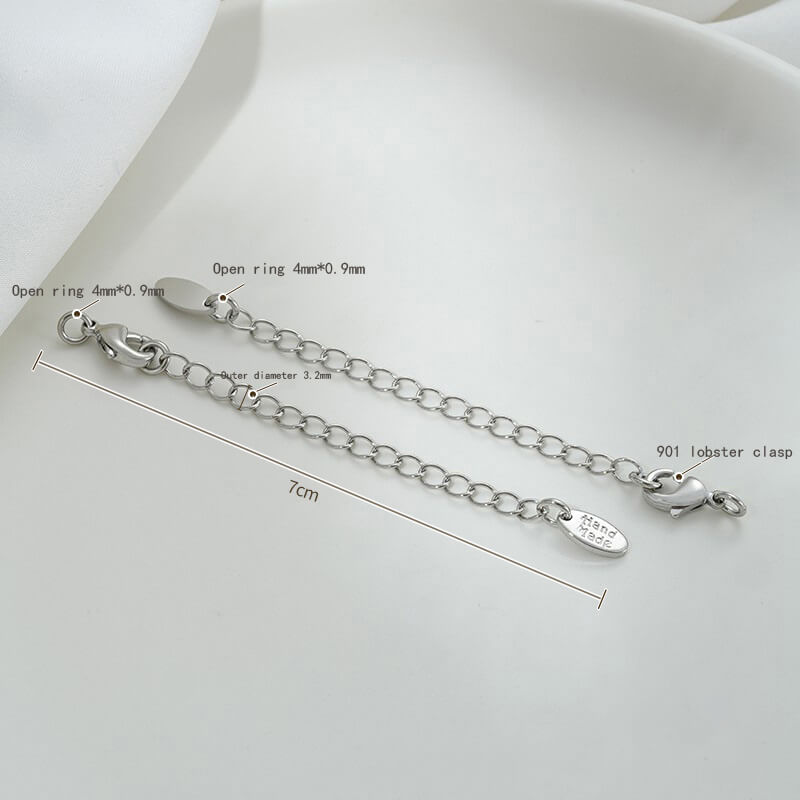 Lobster Clasp Extender, 14K gold-plated,white gold engraved portrait rectangular plate oval heart tag tail chain