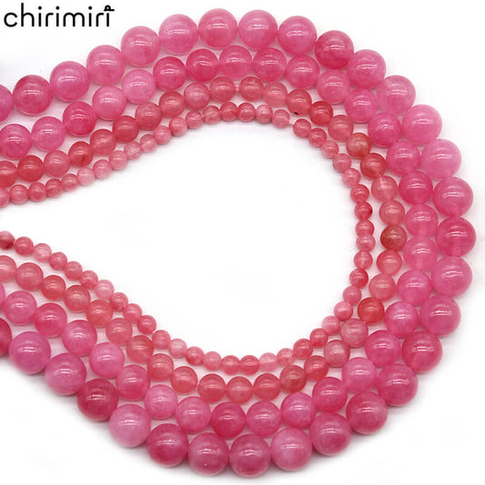 Peach pink chalcedony DIY handmade crystal braided bracelet