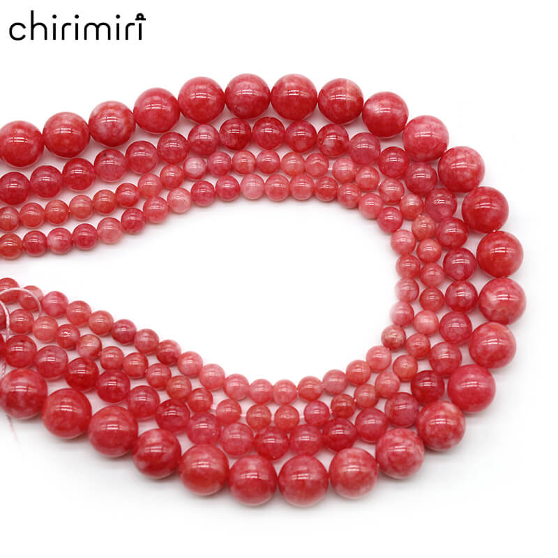 Peach pink chalcedony crystal agate DIY handmade bracelet