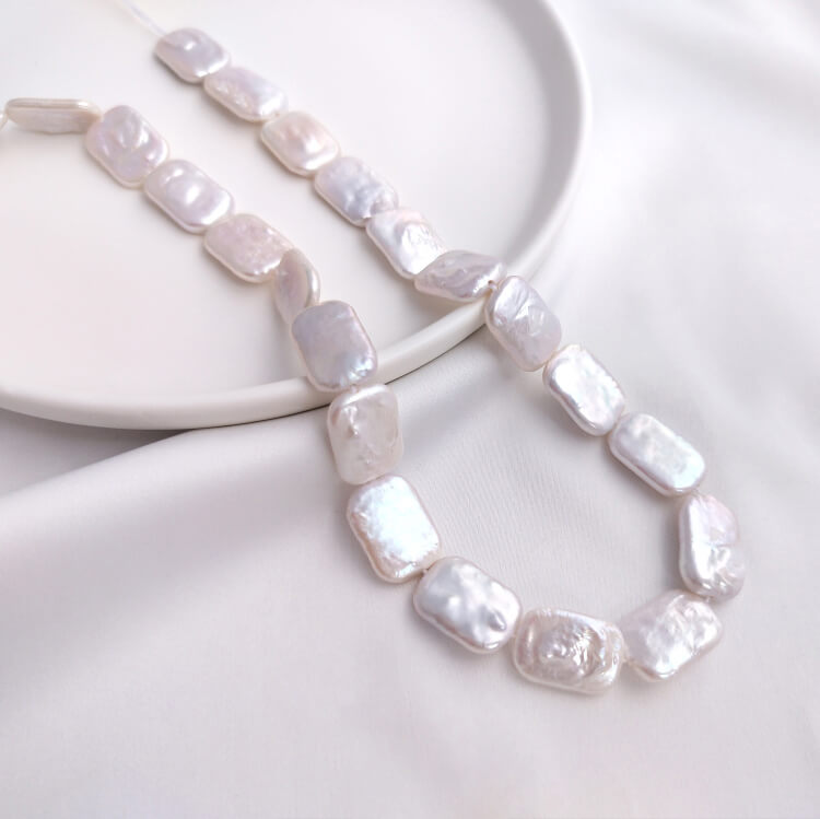 Natural freshwater pearl baroque rectangular block, special-shaped water drop scattered beads