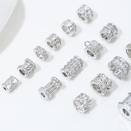 Platinum zircon spacer bead pendant