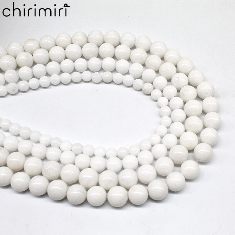 Porcelain white stone loose beads DIY hand-woven material