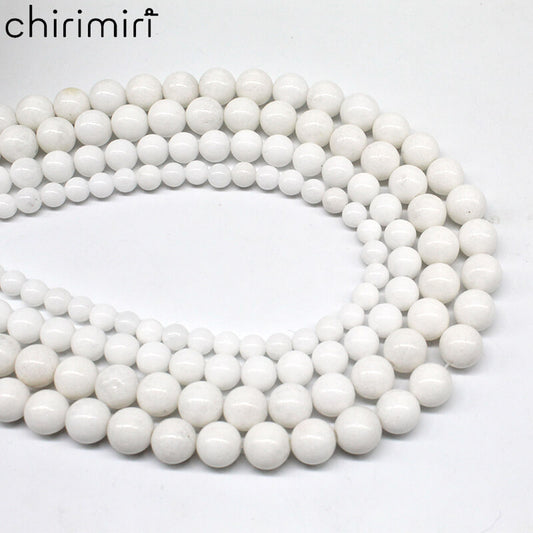 Porcelain white stone loose beads DIY hand-woven material
