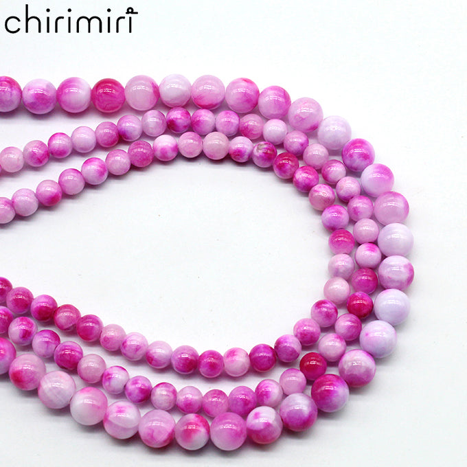 Purple red Persian jade round beads DIY hand-woven materials
