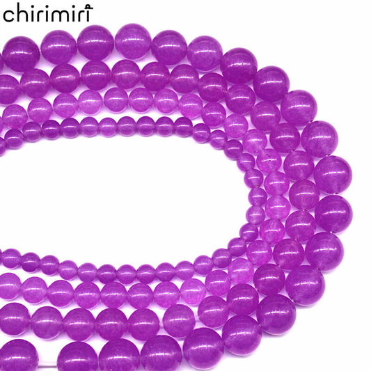 Purple red chalcedony semi-finished DIY handmade crystal beads