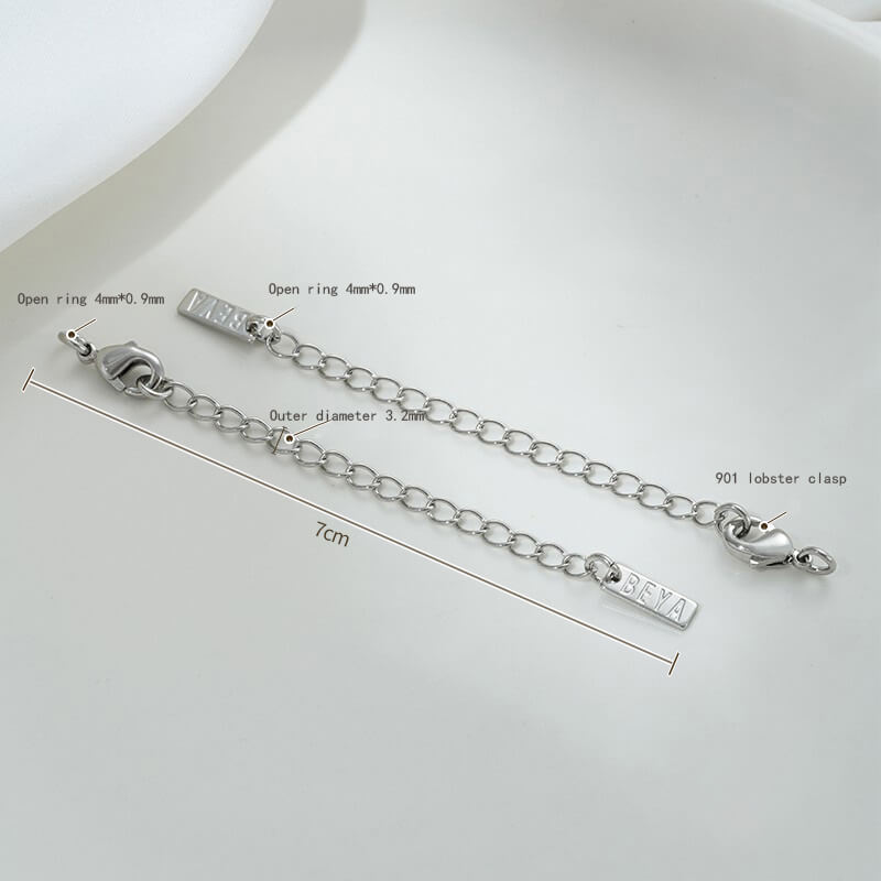 Lobster Clasp Extender, 14K gold-plated,white gold engraved portrait rectangular plate oval heart tag tail chain